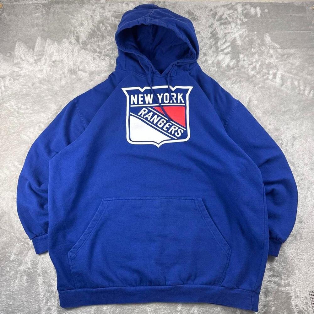 Fanatics New York Rangers Hoodie Mens 3XT Blue NHL Hockey Pullover Sweatshirt